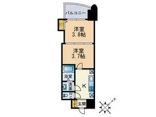 アリビオ博多駅北【12階】の間取り