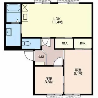 フレグランス浅野【1階】の間取り
