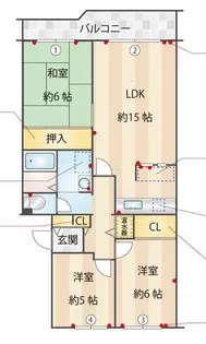 大宮七里サンコーポ1号棟【4階】の間取り