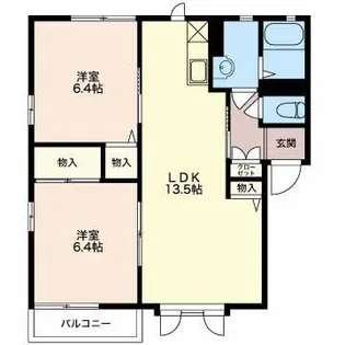 ヴィルヌーブ清水【2階】の間取り