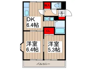 パナヨシハラB棟【2階】の間取り