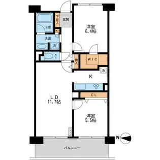CASSIA横濱ガーデン山【2階】の間取り