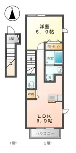 ドミール F B棟【2階】の間取り