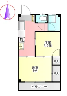 宮地アパート【2階】の間取り