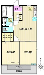 ハイツヒルサイド【1階】の間取り