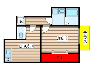 ヴォルベール【1階】の間取り