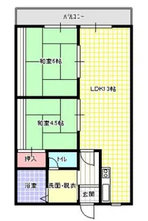 レオパレス香里【3階】の間取り