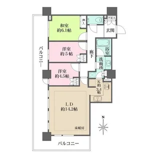 パークハウスワンズタワー【24階】の間取り