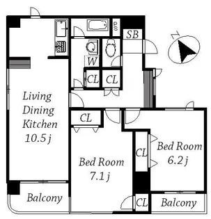 ユニーブル武蔵小山III【4階】の間取り