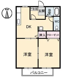 サンライフ八坂 B棟【2階】の間取り