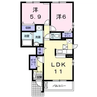 桜・フィオーレ船岡 III【1階】の間取り