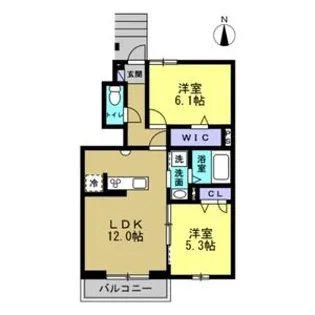 ルミエールKVII【1階】の間取り