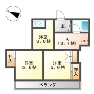 レジデンスカープ金沢【5階】の間取り