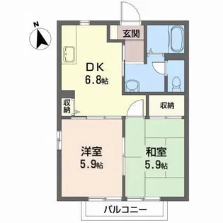 トパーズフイールド B【2階】の間取り
