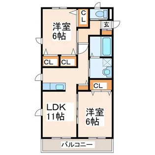 チェルシーコートII【2階】の間取り