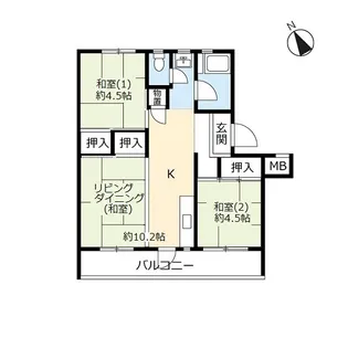 URわし宮【5階】の間取り
