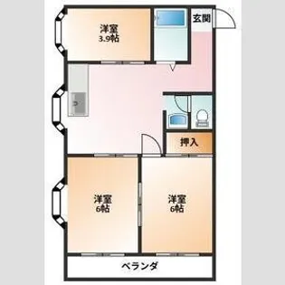 ロイヤルハイツ舞【2階】の間取り
