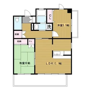 リヴァージュユイット神奈川【6階】の間取り