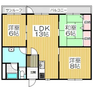 グランドハイツ新明E棟【4階】の間取り