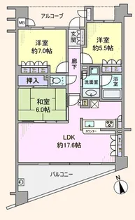 ハイコート 浜田山【1階】の間取り