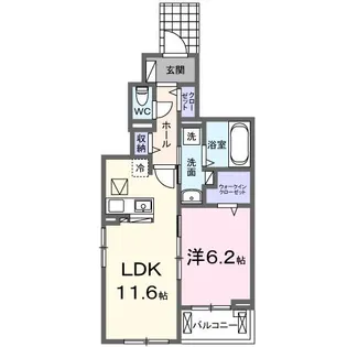 シャンティ長沢【1階】の間取り