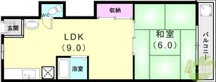 東須磨八木マンション【3階】の間取り