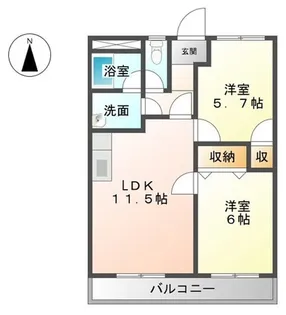 ファインンシャトー【1階】の間取り