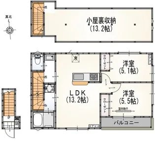 サンライズ万願寺【1階】の間取り