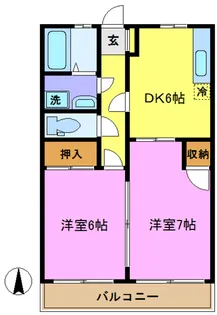 ハイツベルフォート【2階】の間取り