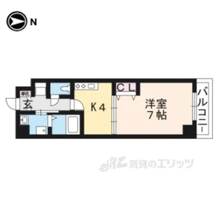 イクスコート大津駅前【9階】の間取り