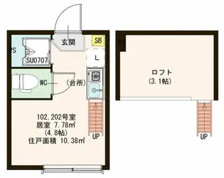 ハーモニーテラス上北沢【2階】の間取り