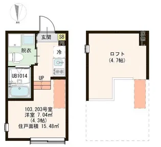 ハーモニーテラス北小岩XVIII【2階】の間取り