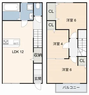 MAISONETTE LAND 宮町B【1階】の間取り