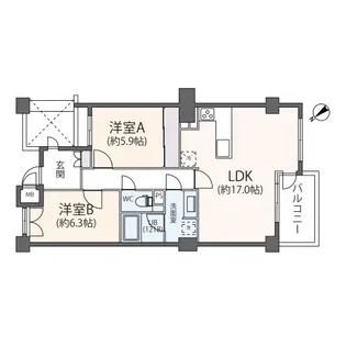 カスタネア栗平【5階】の間取り