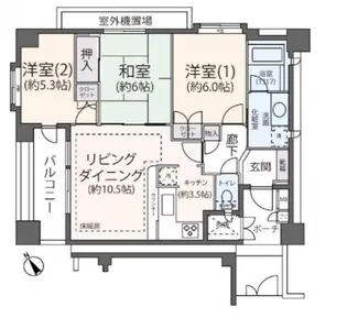 ヒルズ栗平【6階】の間取り