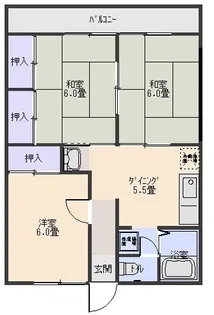 アムールI【2階】の間取り
