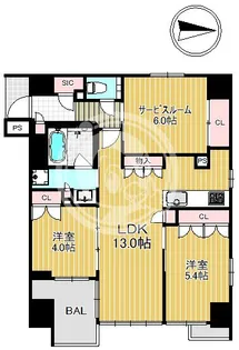 レ・ジェイド京都東洞院【6階】の間取り