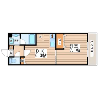 アケサンマンション【2階】の間取り