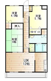 茨城県土浦市小松1【マンション】の間取り