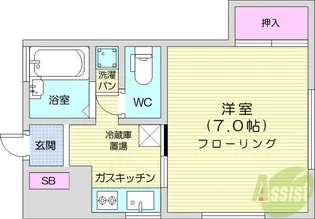 コーポ楓【1階】の間取り