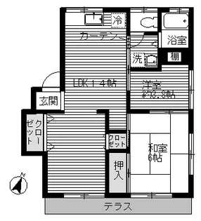 小泉ハイツ【1階】の間取り
