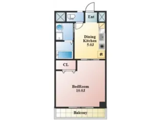 1DKの間取り画像