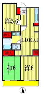 フレアウイング林【3階】の間取り