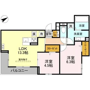 ビーネ北坂戸【2階】の間取り