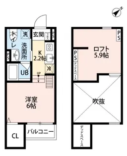 1Kの間取り画像