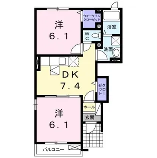 ラディアント・ガーデンA【1階】の間取り