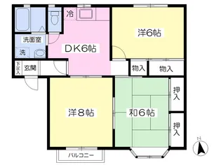 メンバーズタウン盛岡D【2階】の間取り