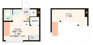 ハーモニーテラス江原町III【1階】の間取り