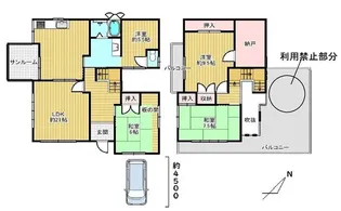 大阪府枚方市田宮本町【一戸建】の間取り