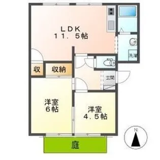 グランデール八坂【1階】の間取り